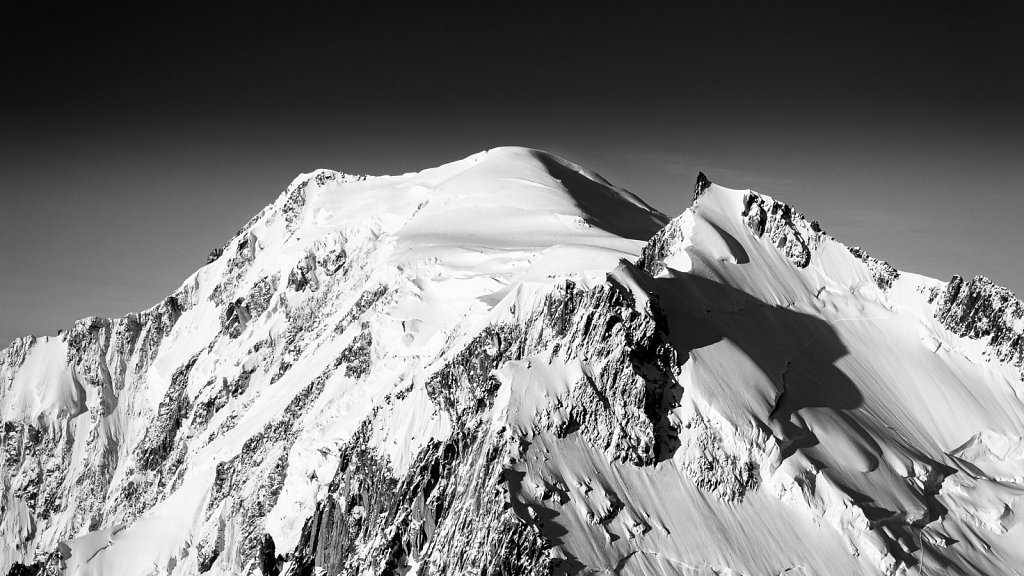Mont Blanc in Schwarz Weiß