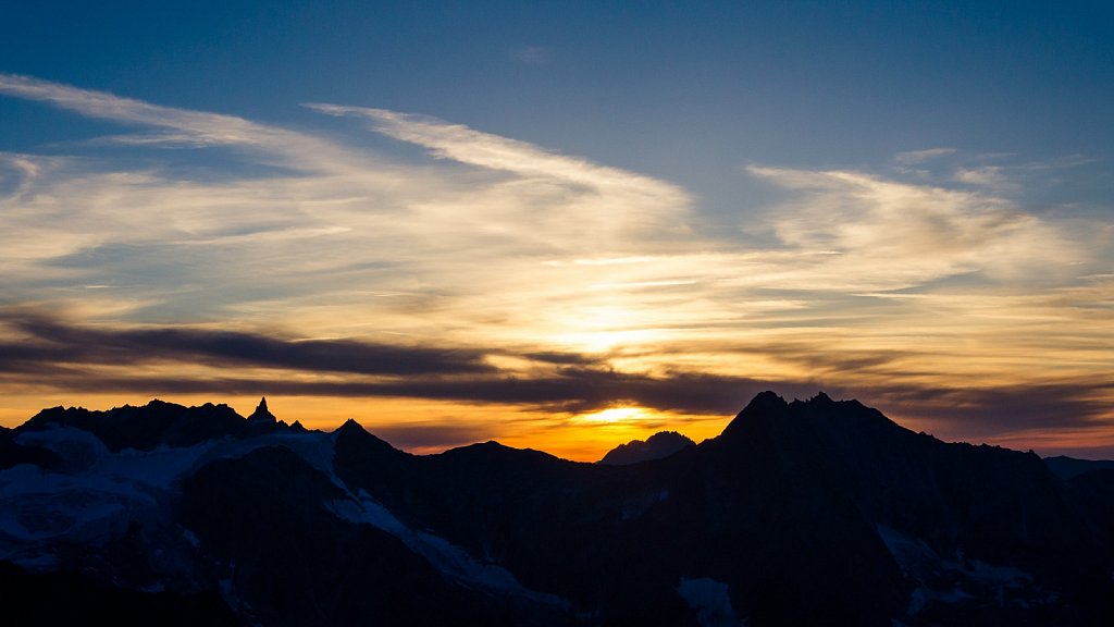 Sonnenuntergang in den Alpen